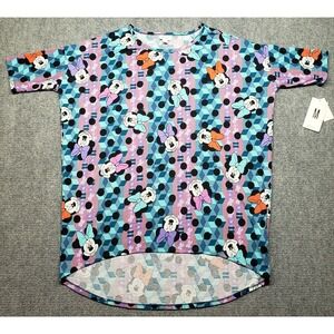 LulaRoe Disney Irma Tunic Top Womens M Minnie Mouse Multicolor Short Sleeve New